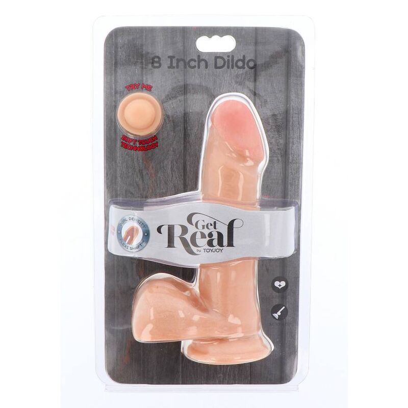 Gode réaliste Double densité avec testicules 18 cm chair – Get Real — vue 3