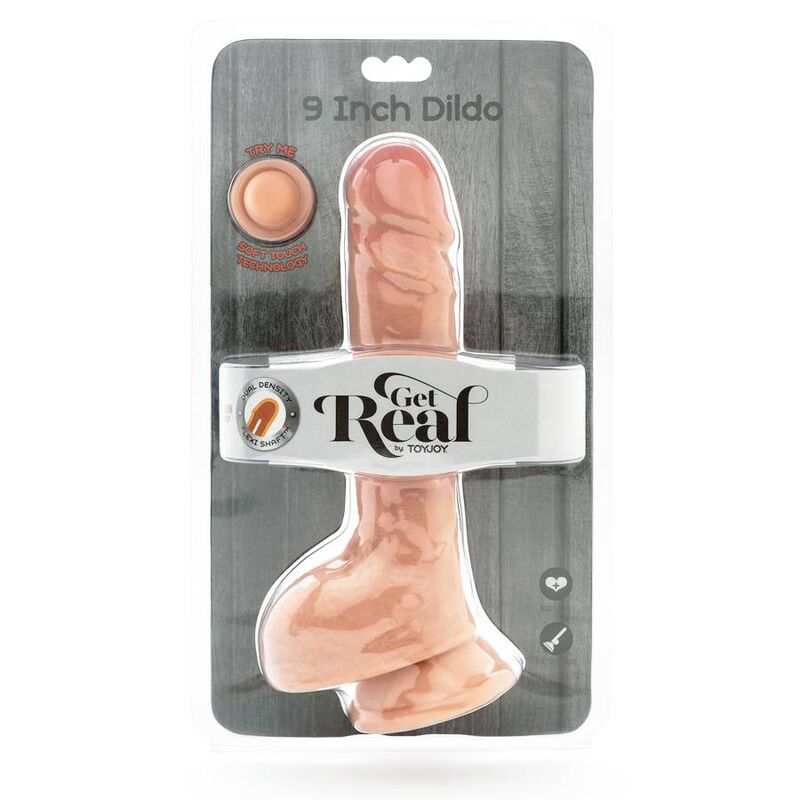 Gode réaliste Double densité avec testicules 25,5 cm chair – Get Real — vue 3