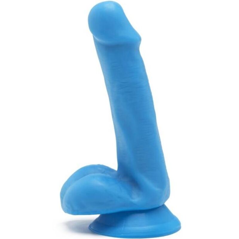 Gode réaliste Happy Dicks avec testicules 12 cm bleu – Get Real — vue 1