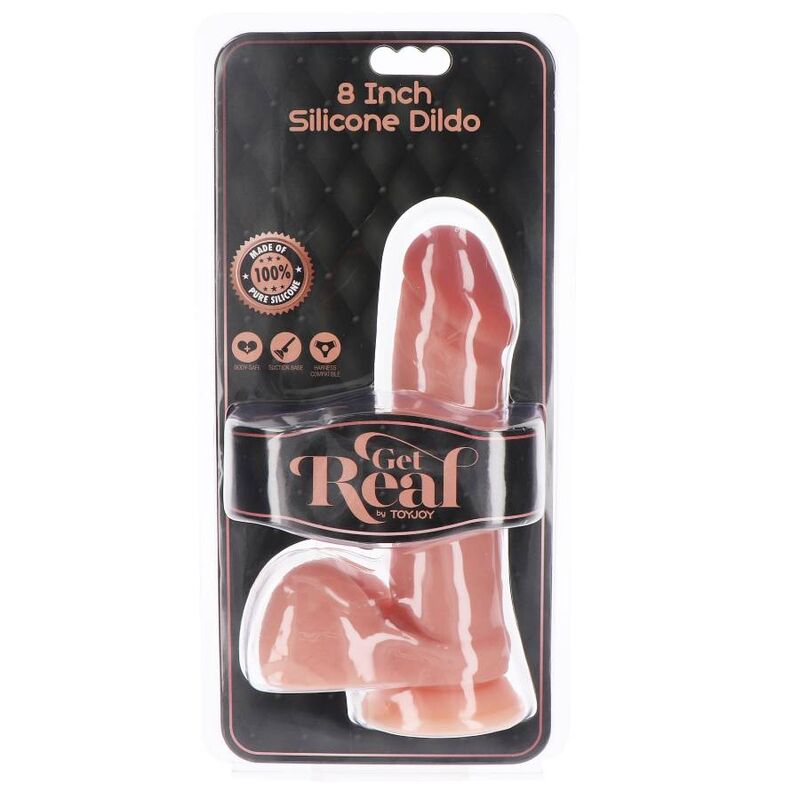 Gode réaliste avec testicules silicone 20,5 cm chair – Get Real — vue 4