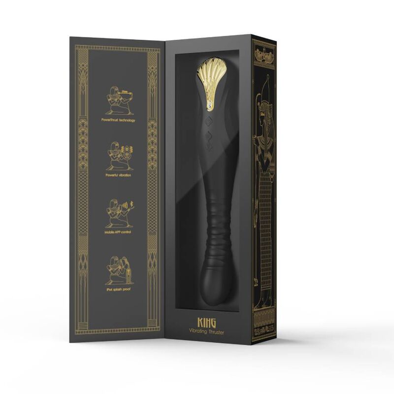 Vibromasseur à poussée King Thruster noir – Zalo