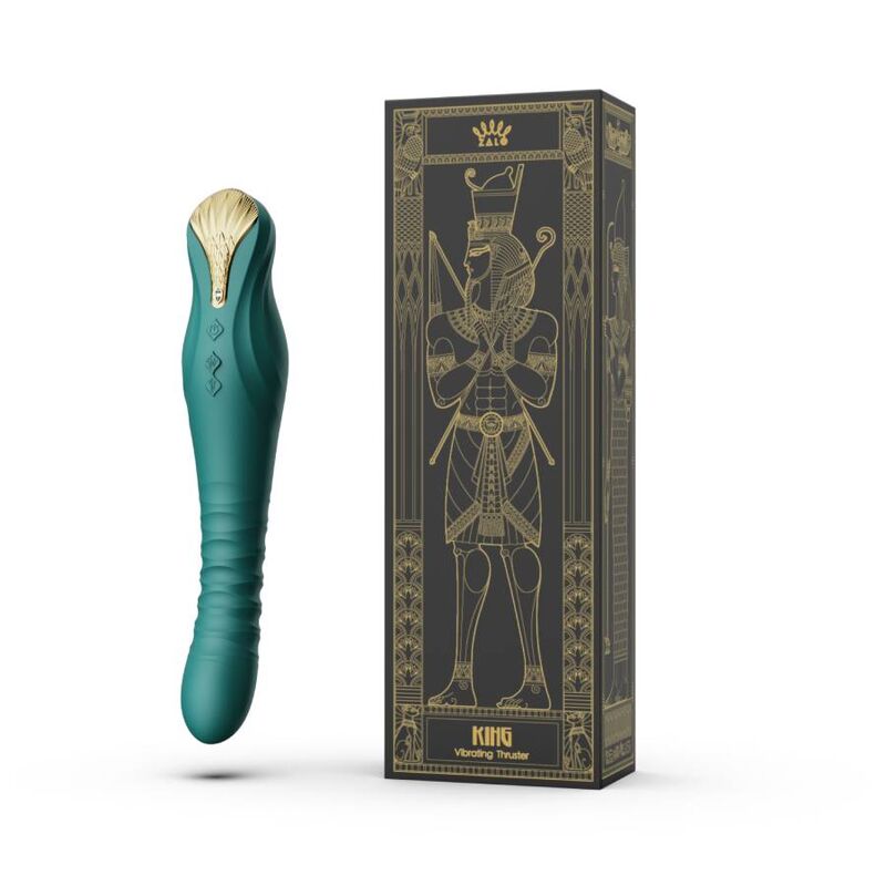Vibromasseur à poussée King Thruster vert – Zalo