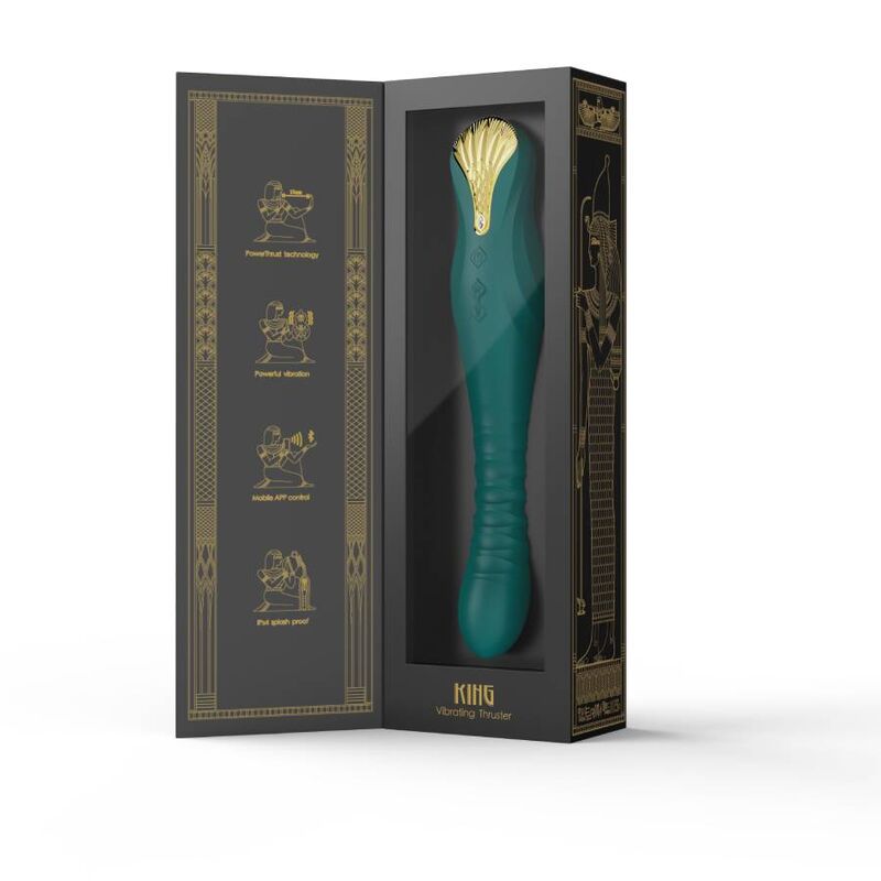 Vibromasseur à poussée King Thruster vert – Zalo