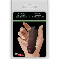 Briquet rechargeable anatomique marron – Taloka