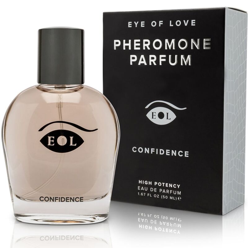 Parfum aux phéromones Confidence 50 ml – Eye of Love – vue principale sur fond blanc