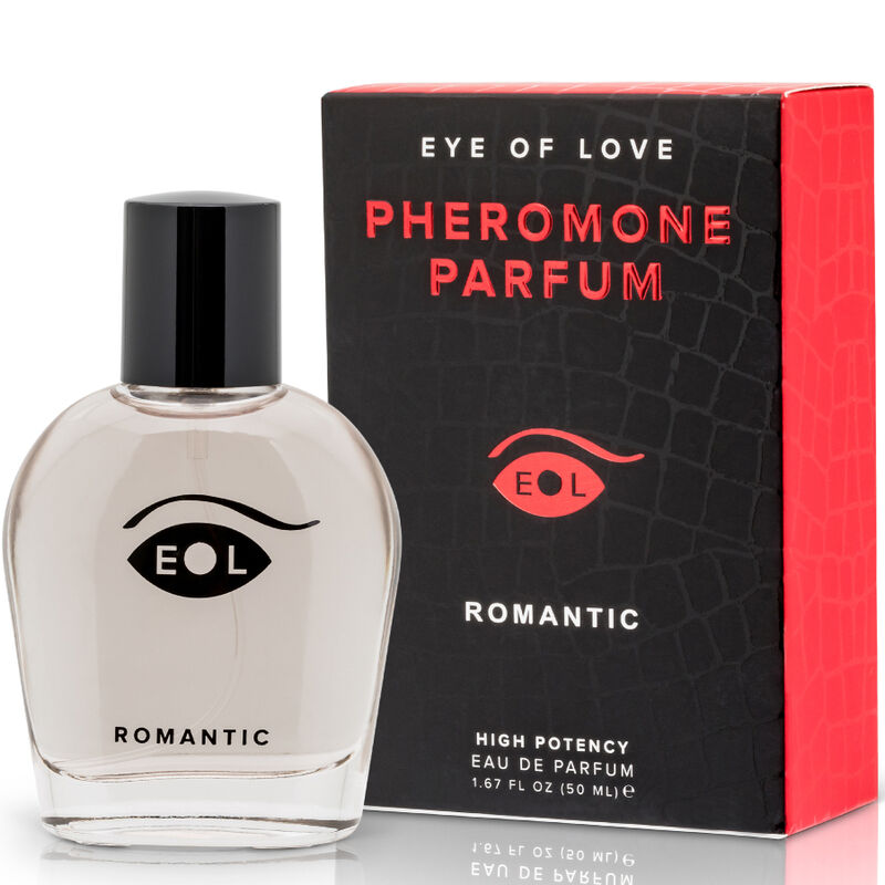 Parfum aux phéromones Romantic 50 ml – Eye of Love – vue principale sur fond blanc