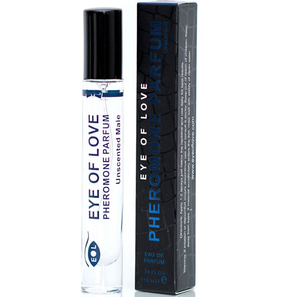 Parfum aux phéromones non parfumé Unscented Male 10 ml – Eye of Love – vue principale sur fond blanc
