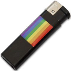 Briquet noir rechargeable avec drapeau LGBT – Pride