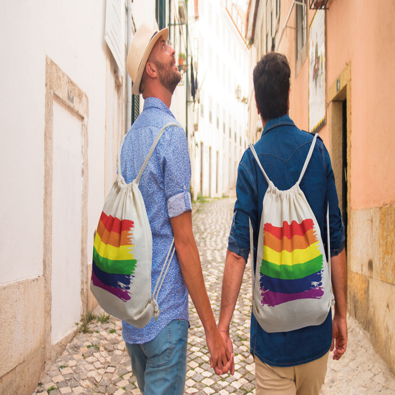 Sac à dos en coton avec drapeau LGBT – Pride — vue 2