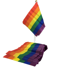Petit fanion LGBT 20 × 15 cm avec bâton de 30 cm – Pride