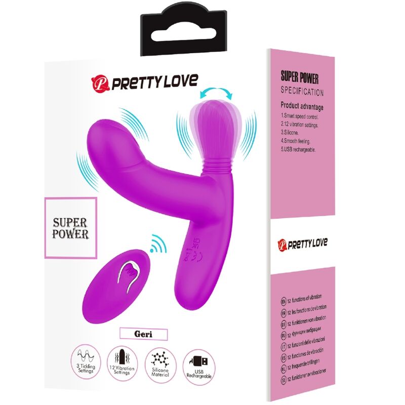 Masseur clitoridien Geri rose avec télécommande – Pretty Love