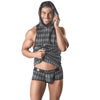 Débardeur homme à capuche Aegis gris, taille M – Anais Men