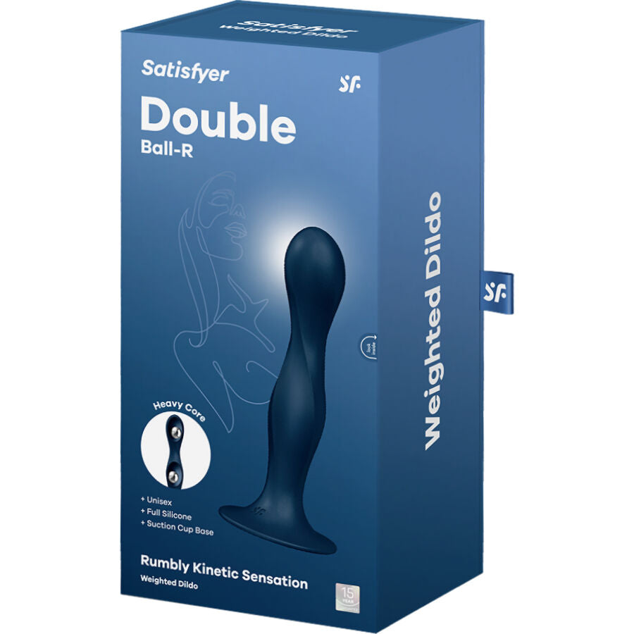 SATISFYER - Dildo en silicone double ball-r bleu – vue 4