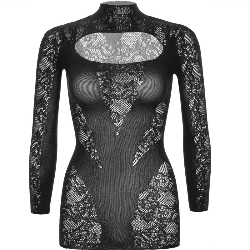 Mini-robe noire en dentelle à manches longues – Leg Avenue – vue 9