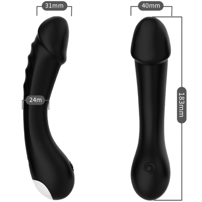 Gode vibrant Point G noir en silicone – Armony