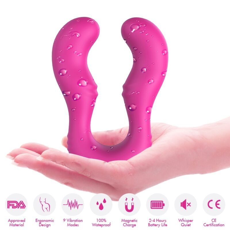 Vibromasseur double Seraph fuchsia avec télécommande – Armony – vue 4