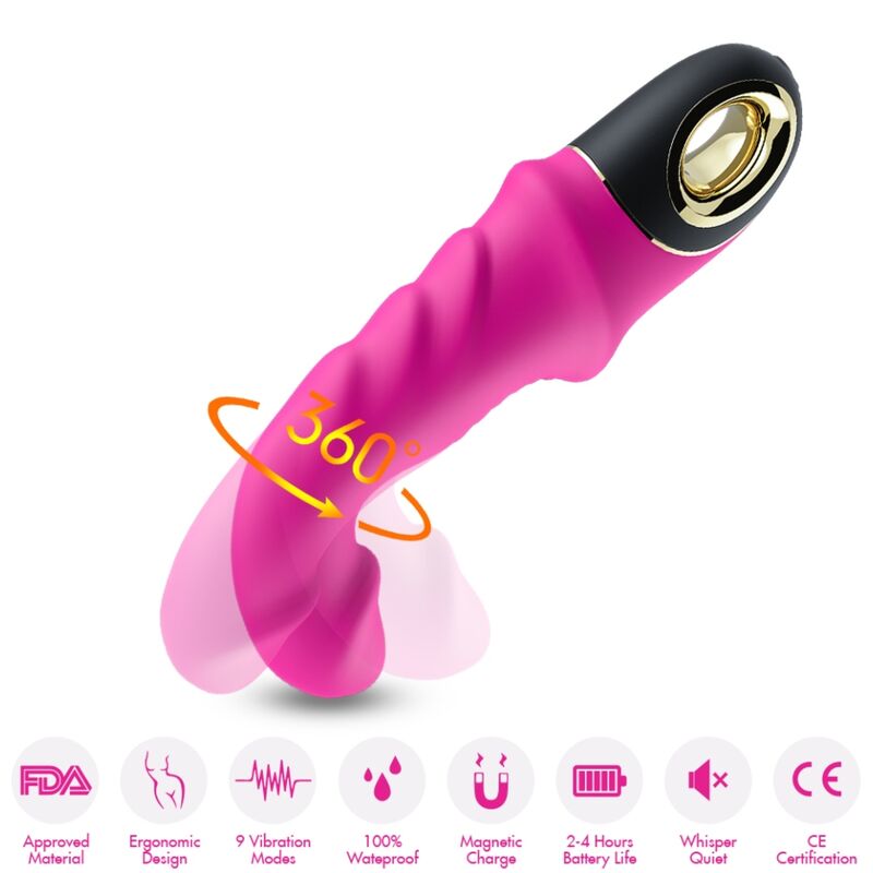 Gode vibromasseur rotatif Joyblade fuchsia – Armony – vue 3
