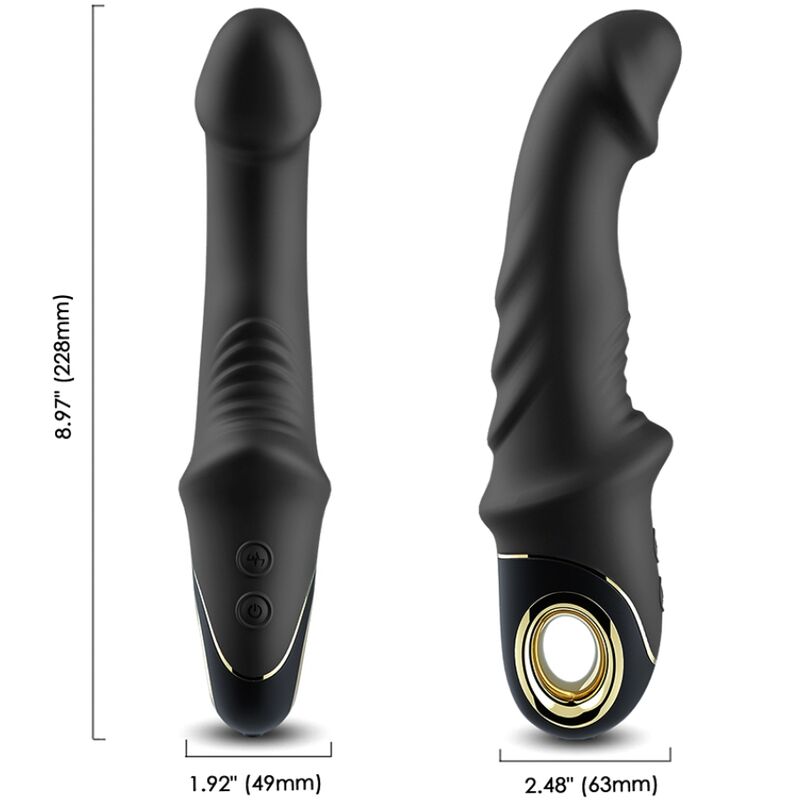 Gode vibromasseur rotatif Joyblade noir – Armony – vue principale sur fond blanc