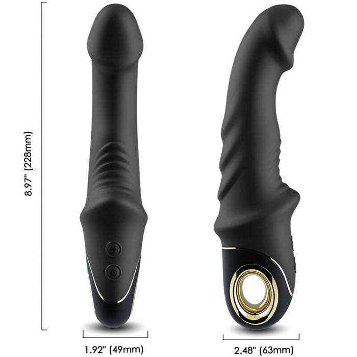 Gode vibromasseur rotatif Joyblade noir – Armony – vue principale sur fond blanc