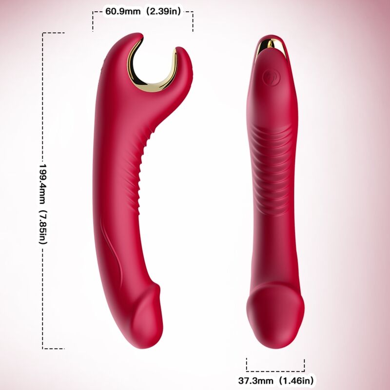 Vibromasseur rotatif Prince Dildo rouge – Armony – vue 3