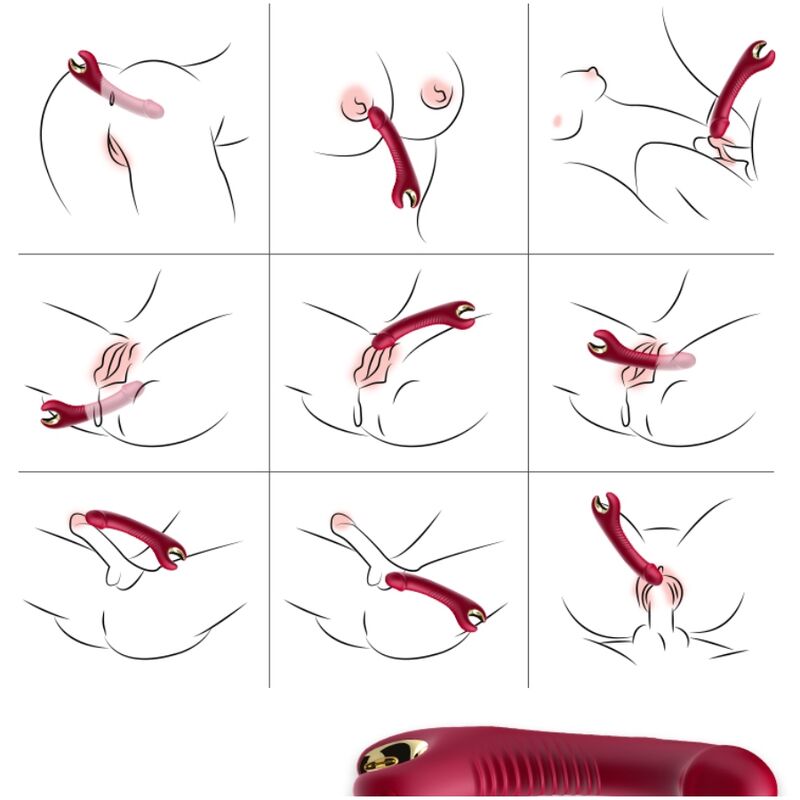 Vibromasseur rotatif Prince Dildo rouge – Armony – vue 2