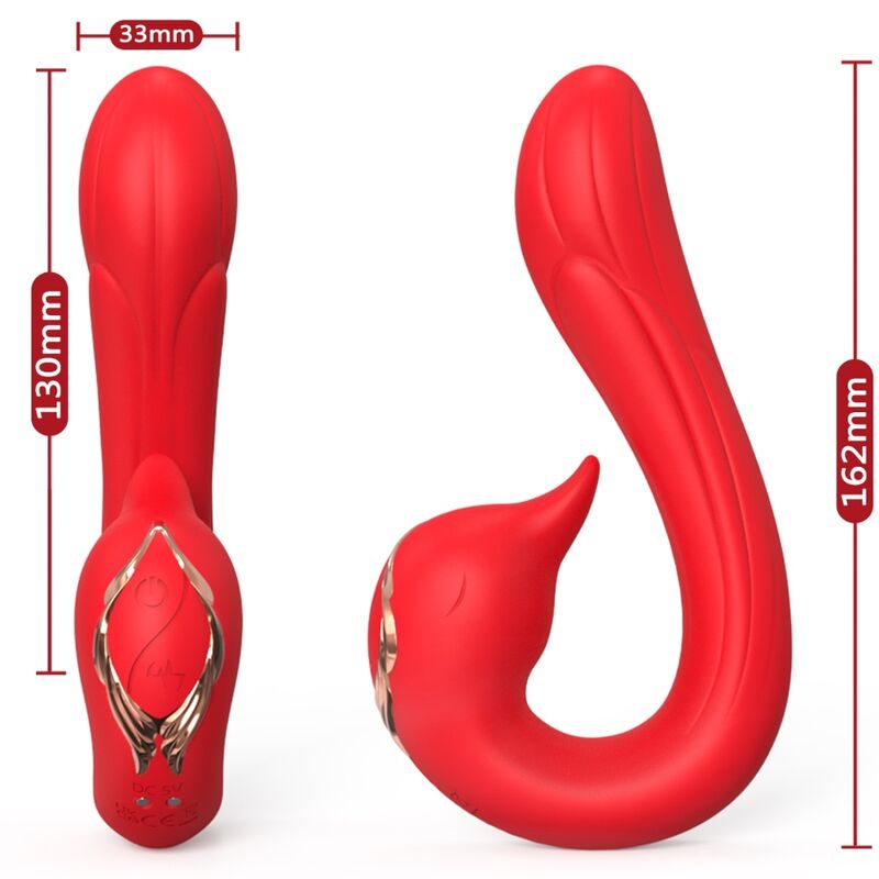 Vibromasseur multiposition chauffant Delfin rouge – Armony – vue 2