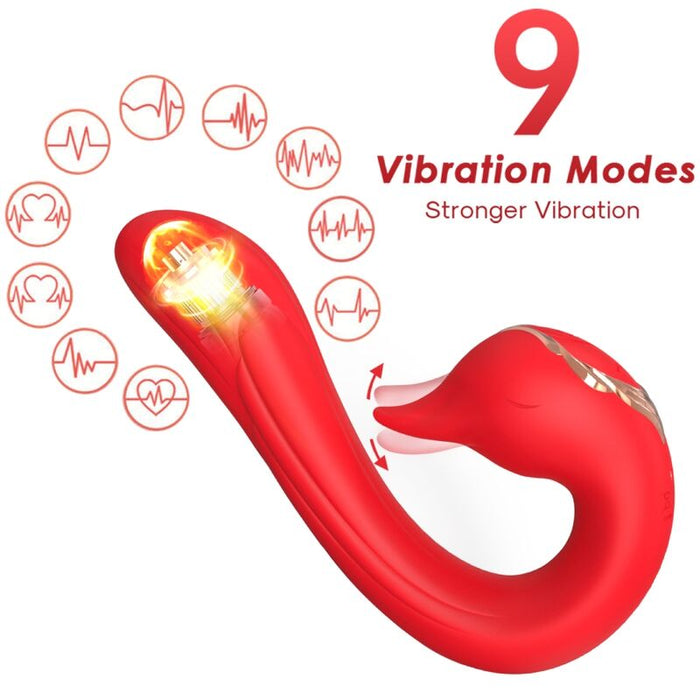 Vibromasseur multiposition chauffant Delfin rouge – Armony – vue principale sur fond blanc