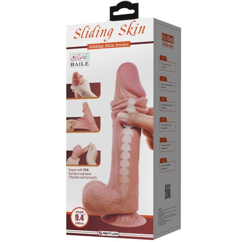 Gode réaliste Sliding Skin 24 cm marron – Pretty Love — vue 6