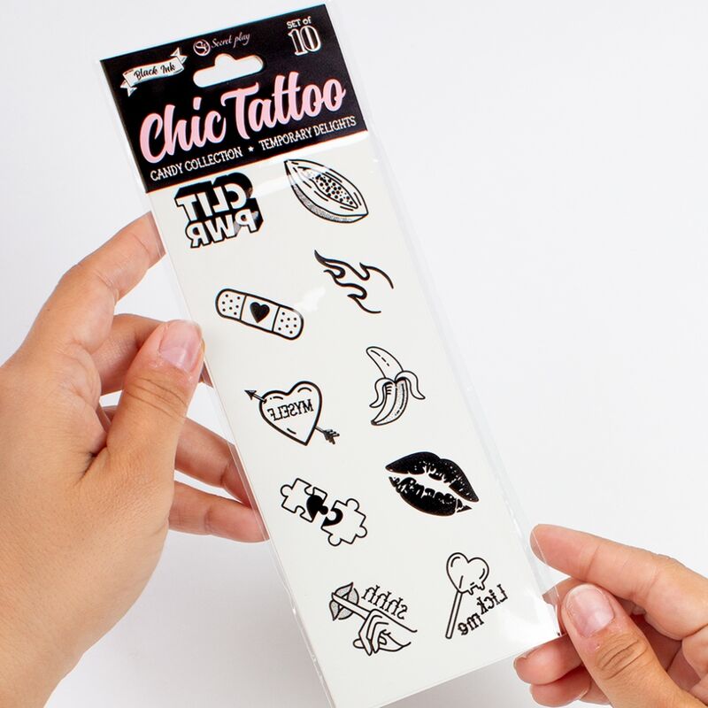 Tatouages temporaires Candy Collection, lot de 10 – Secretplay — vue 4
