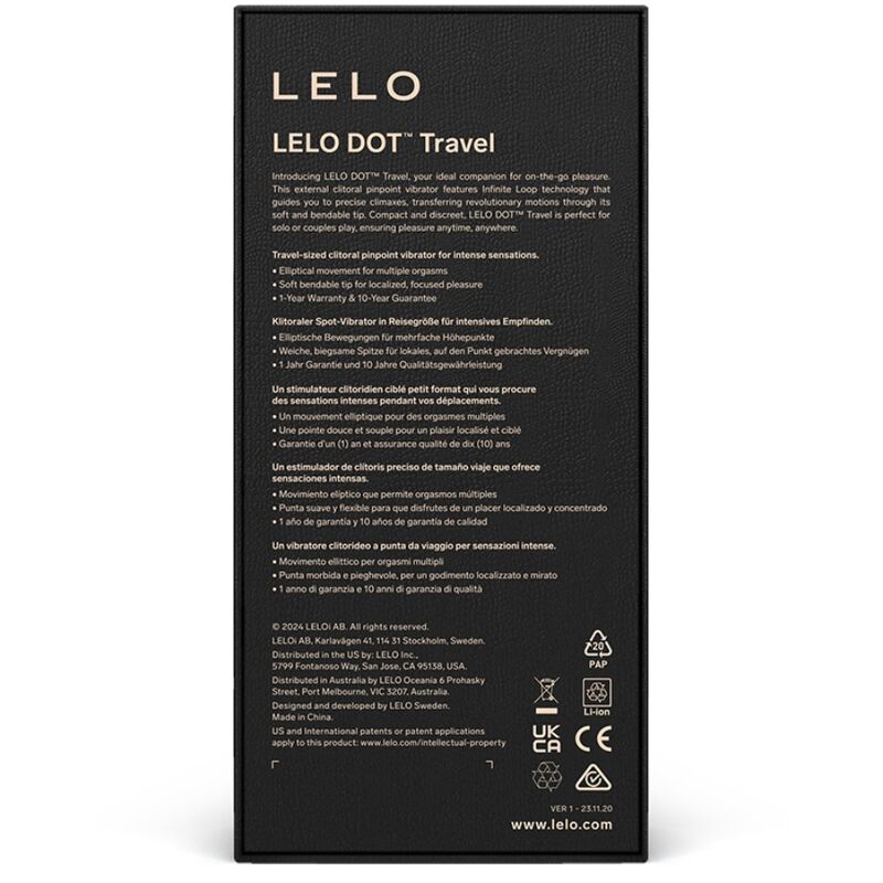 LELO - DOT TRAVEL STIMULATEUR DE CLITORIS VIOLET – vue 3