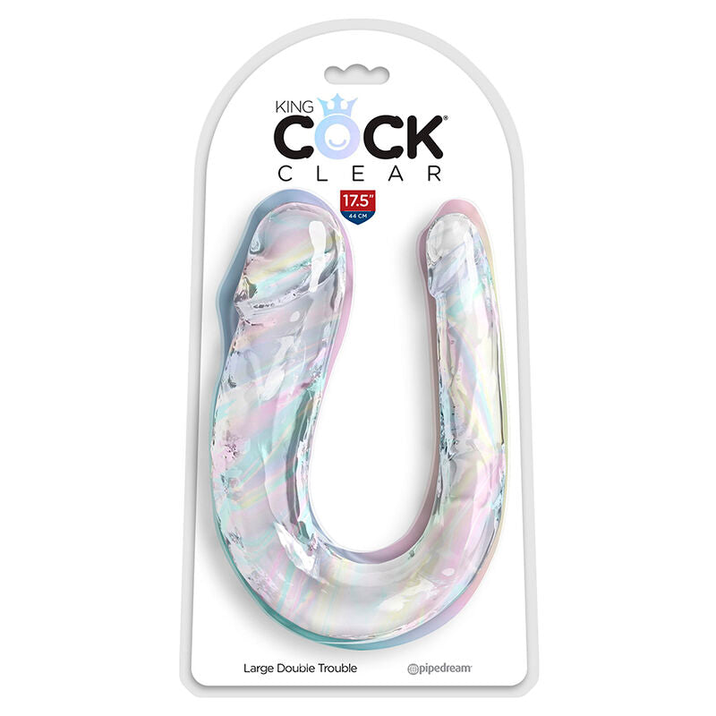 Double gode Double Trouble 44 cm transparent – King Cock — vue 2