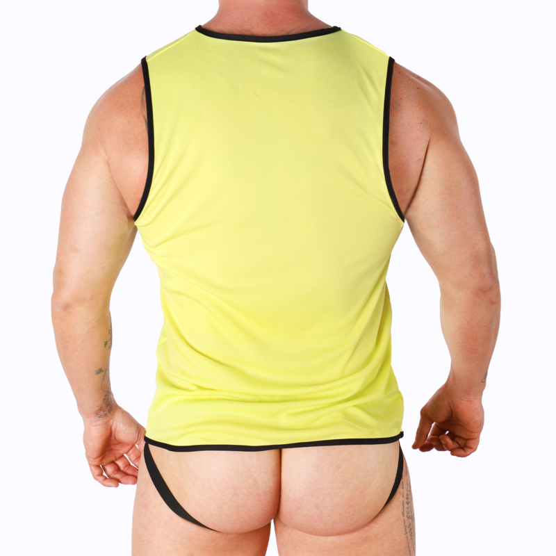 T-shirt homme jaune, taille S/M – Macho Underwear — vue 3