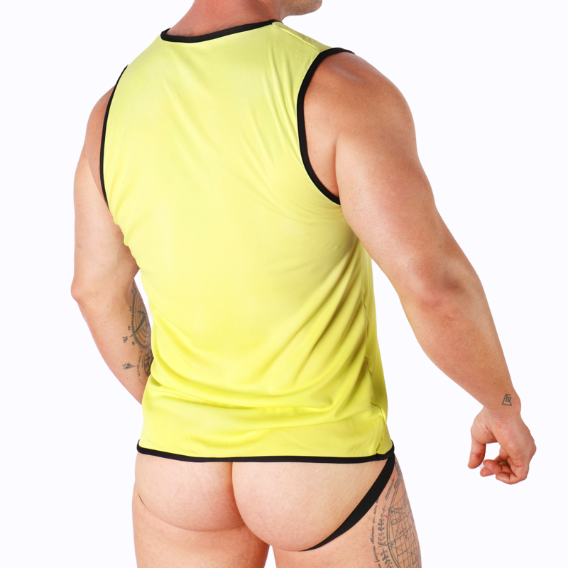 T-shirt homme jaune, taille S/M – Macho Underwear — vue 2
