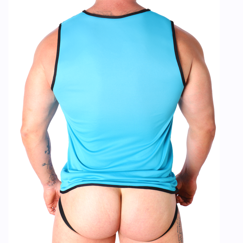 T-shirt homme bleu, taille S/M – Macho Underwear — vue 4
