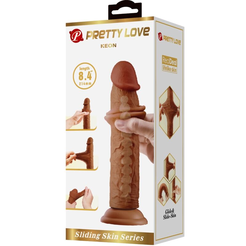 Gode réaliste Keon 21 cm marron – Pretty Love — vue 7