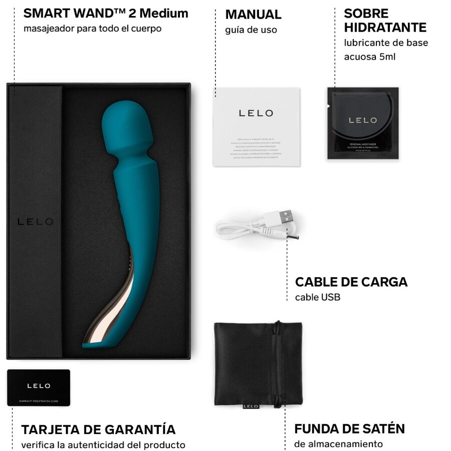 Baguette LELO Smart Wand Medium 2 aqua – vue 4