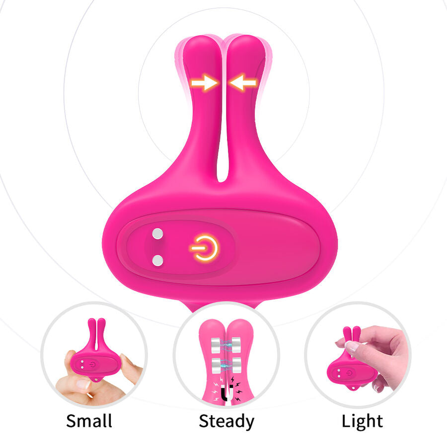ARMONY - PINCES À TÉTONS MAGNÉTIQUES VIBRATOIRES EN FORME DE LAPIN ROSE – vue 3
