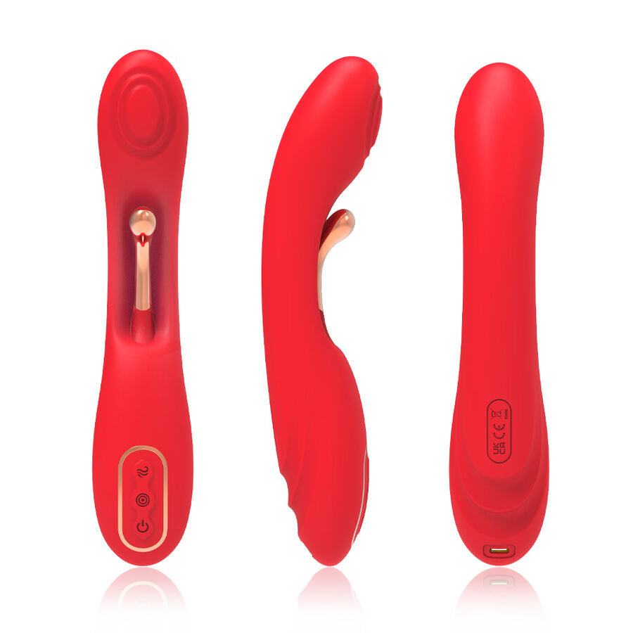 Vibromasseur à langue oscillante rouge – Armony – vue 3
