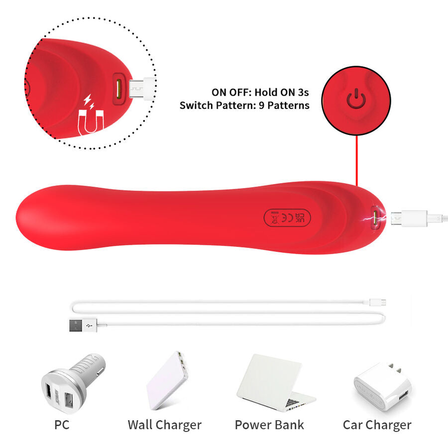 Vibromasseur à langue oscillante rouge – Armony – vue 9