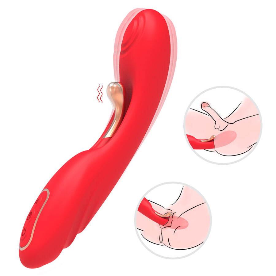 Vibromasseur à langue oscillante rouge – Armony – vue 2