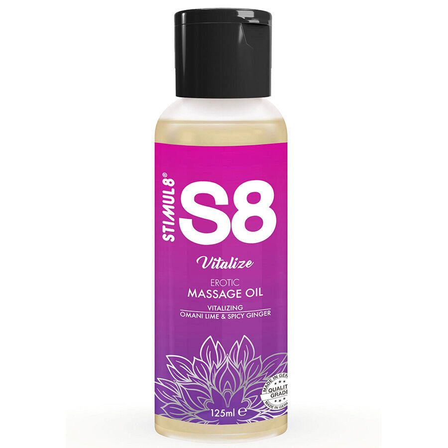Huile de massage S8 Vitalize Citron Vert 125 ml – StimUL8 – image 1