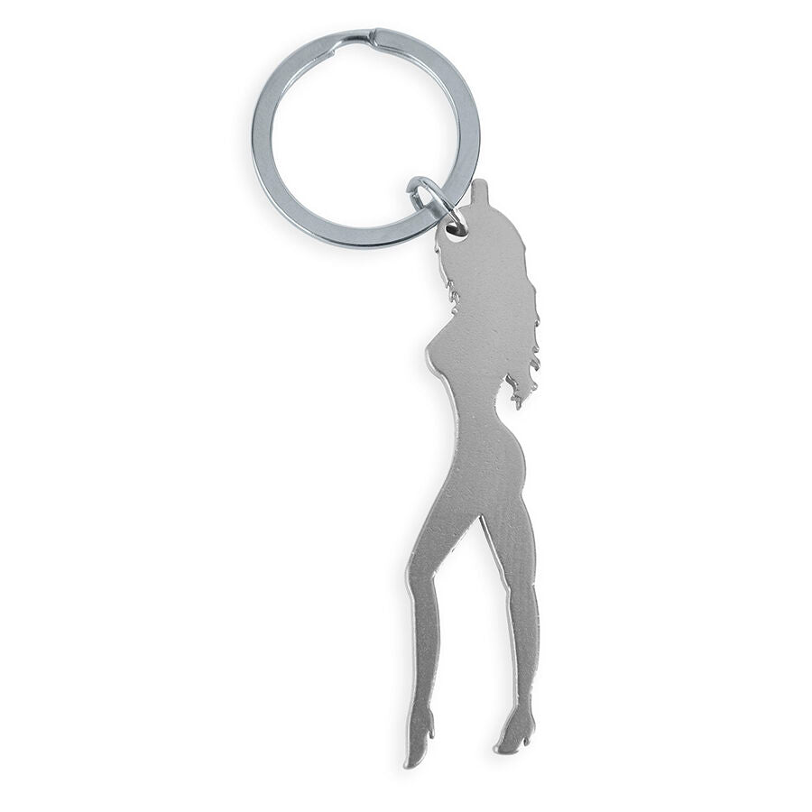 Porte-clés décapsuleur silhouette féminine argenté – Diablo Picante