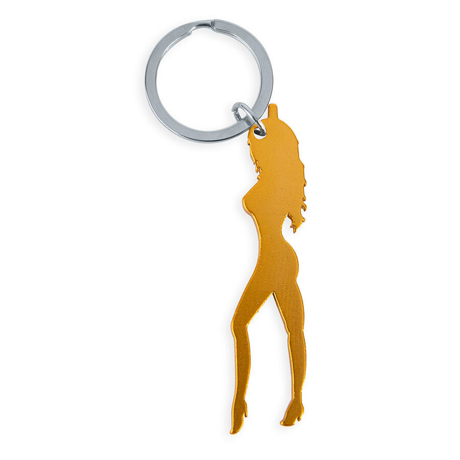 Porte-clés décapsuleur silhouette féminine doré – Diablo Picante