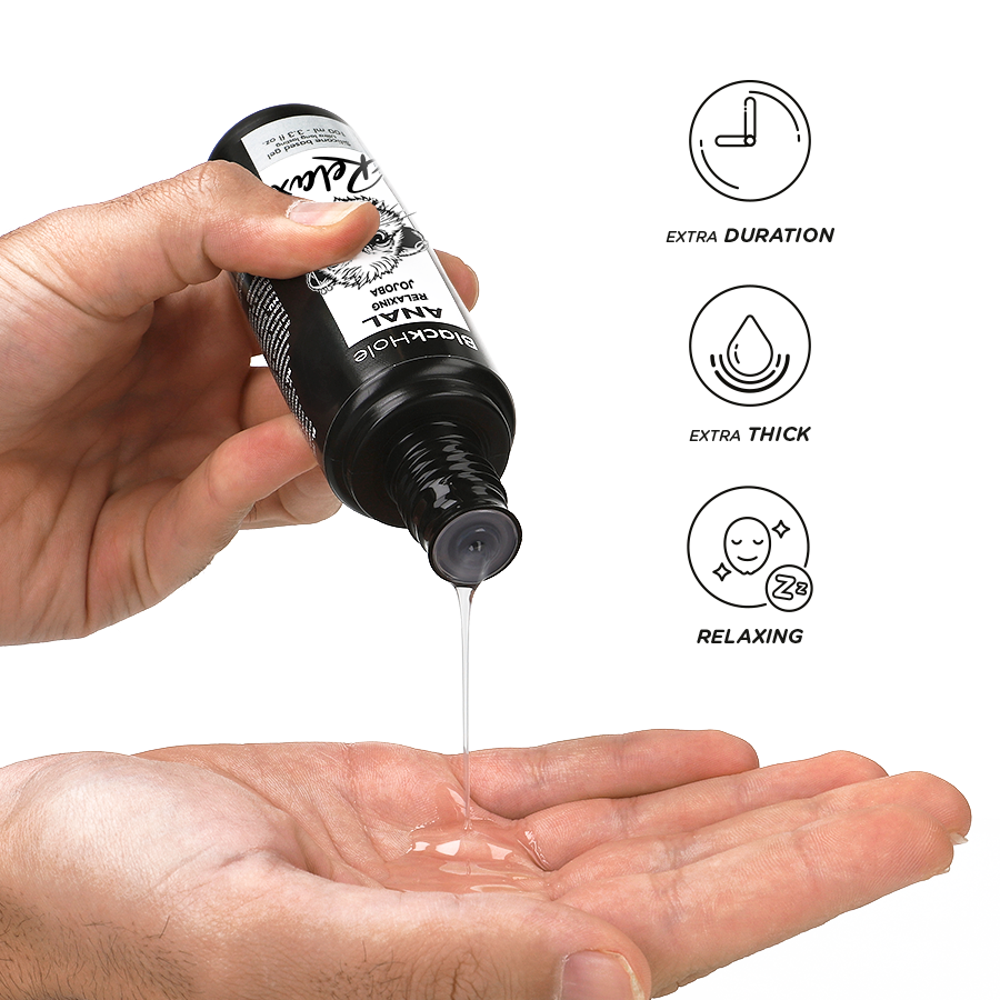Lubrifiant anal silicone Jojoba Relax 100 ml – Black Hole – vue 3