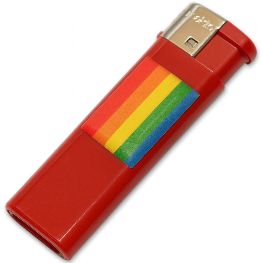 Briquet fuchsia rechargeable avec drapeau LGBT – Pride