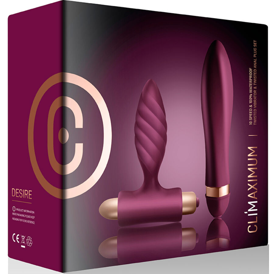 CLIMAXIMUM - Kit desire vibrateur torsadé + plug anal – vue 5