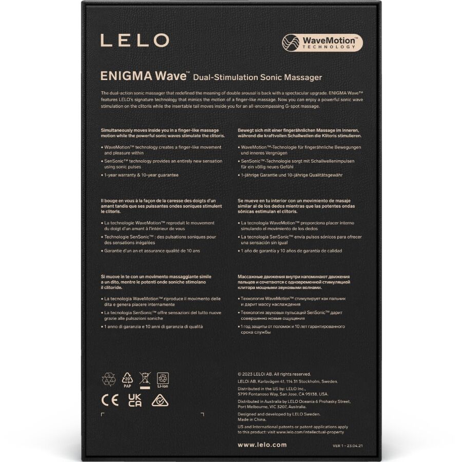 LELO - ENIGMA WAVE MASSEUR TRIPLE VIBRATION CYBER PURPLE – vue 5