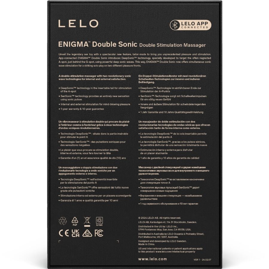 Double stimulateur LELO Enigma noir nouvelle génération – vue 5