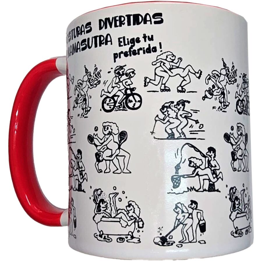 Mug Positions Kamasutra 370 ml avec anse rouge – Diablo Picante