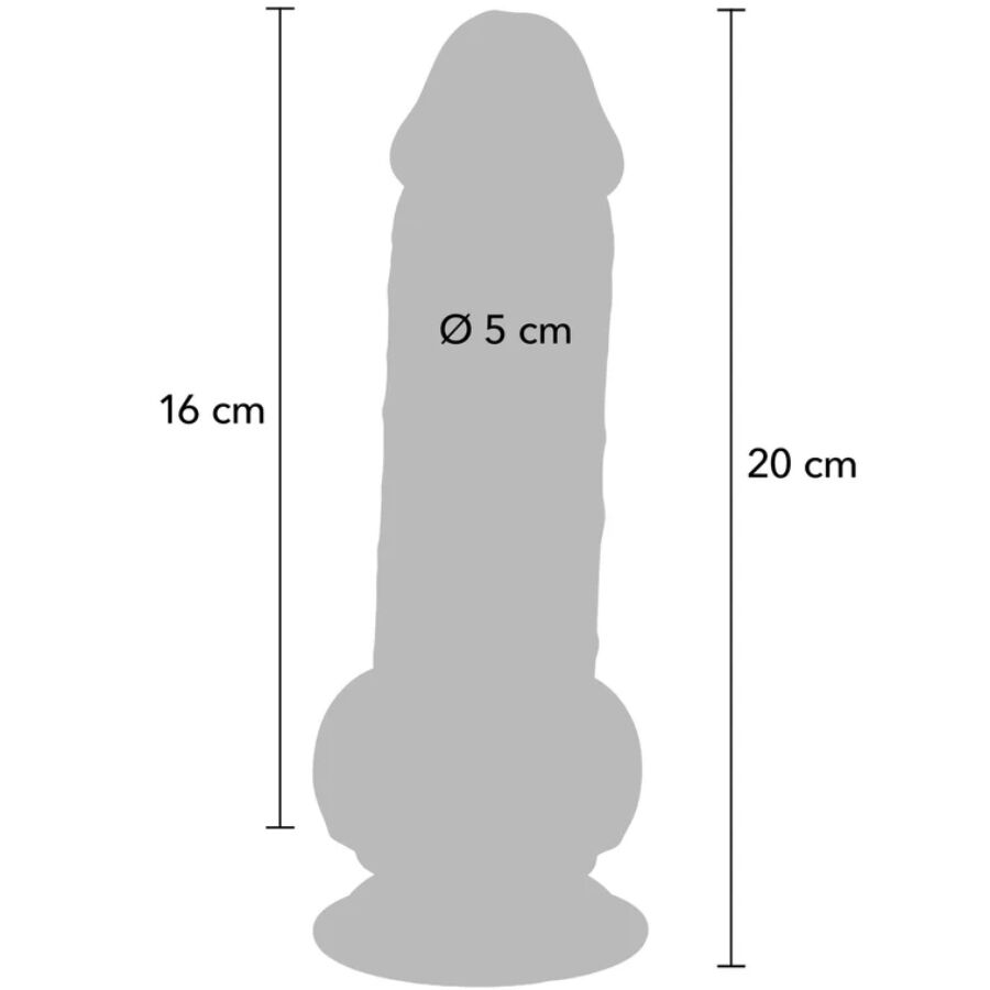 Gode réaliste Deluxe extra épais avec testicules 20 cm – Get Real — vue 4